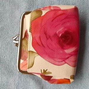 Cute Floral Coin Purse Vintage Pouch Kiss-lock Change Purse Wallet
